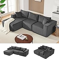 Vista 38 de Sofá modular de 108 pulgadas, sofá modular de nube con asiento profundo, moderno sofá modular en forma de L con diván, sofás tapizados sin hueso