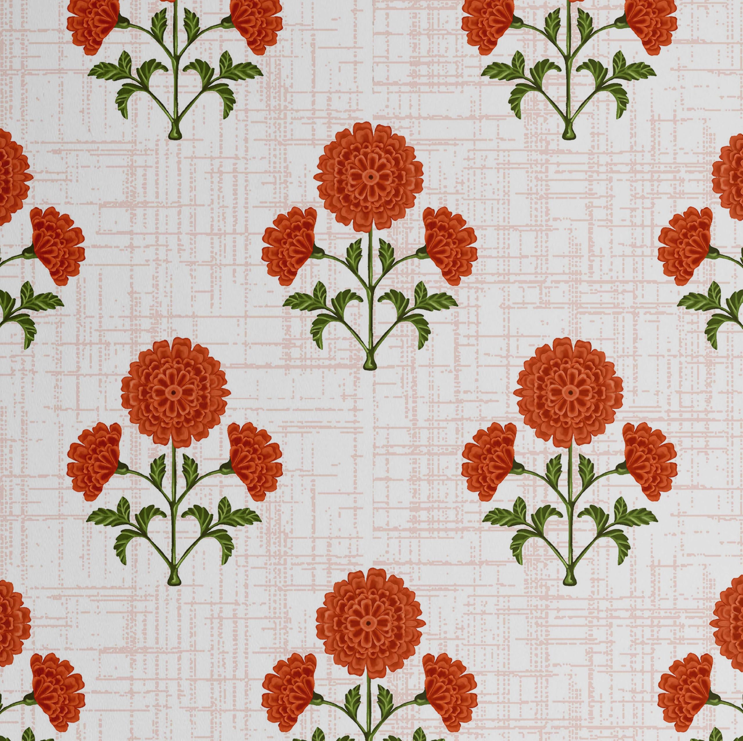 Papier peint floral dahlia orange Soimoi 25x120 pouces revêtement mural vinyle autocollant
