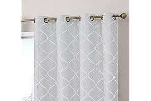 HLC.ME Versailles Lattice Blackout Thermal Insulated Window Curtain Panels - Energy Savings & Soundproof Grommet