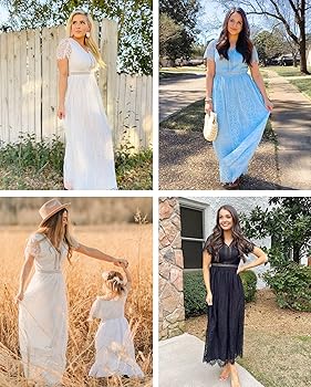 chinese dress ladies MEROKEETY Women's 2026 V Neck Short Sleeve Floral Lace Wedding Dress A Line  Boho Bridesmaid Cocktail Party Maxi Dress, Black, Small at Amazon Women's  Clothing store