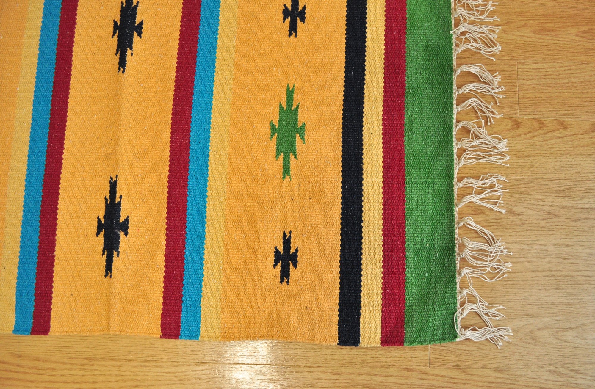 Amazon｜インド綿 ラグ ハーフラグ カットシャトル ネイティブ柄