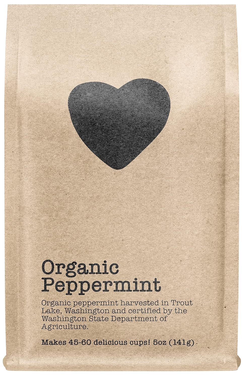 Organic Peppermint, 100+ Servings, Eco-Conscious Zip Pouch, Caffeine Free, Pure Loose Leaf Tea Grown in America, 14 Ounce (Large)