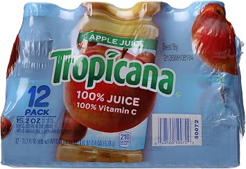 Tropicana 100 Percent Apple Juice, 12 Count