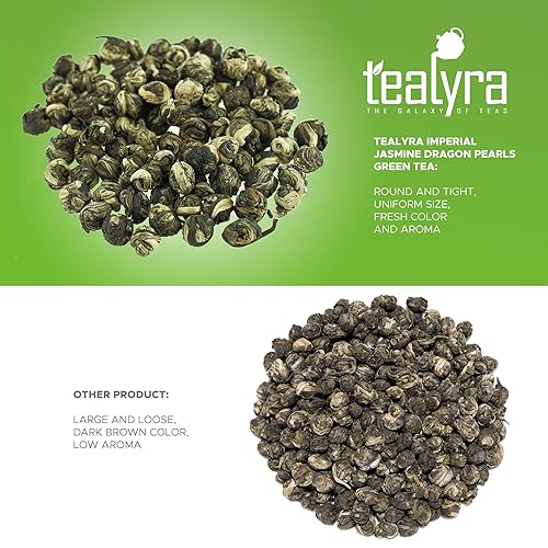 Miniatura 6 de Tealyra - Imperial Jasmine Dragon Pearls - Té verde de hojas sueltas - Té verde jazmín con agradable aroma y efecto tónico 399oz 4 onzas