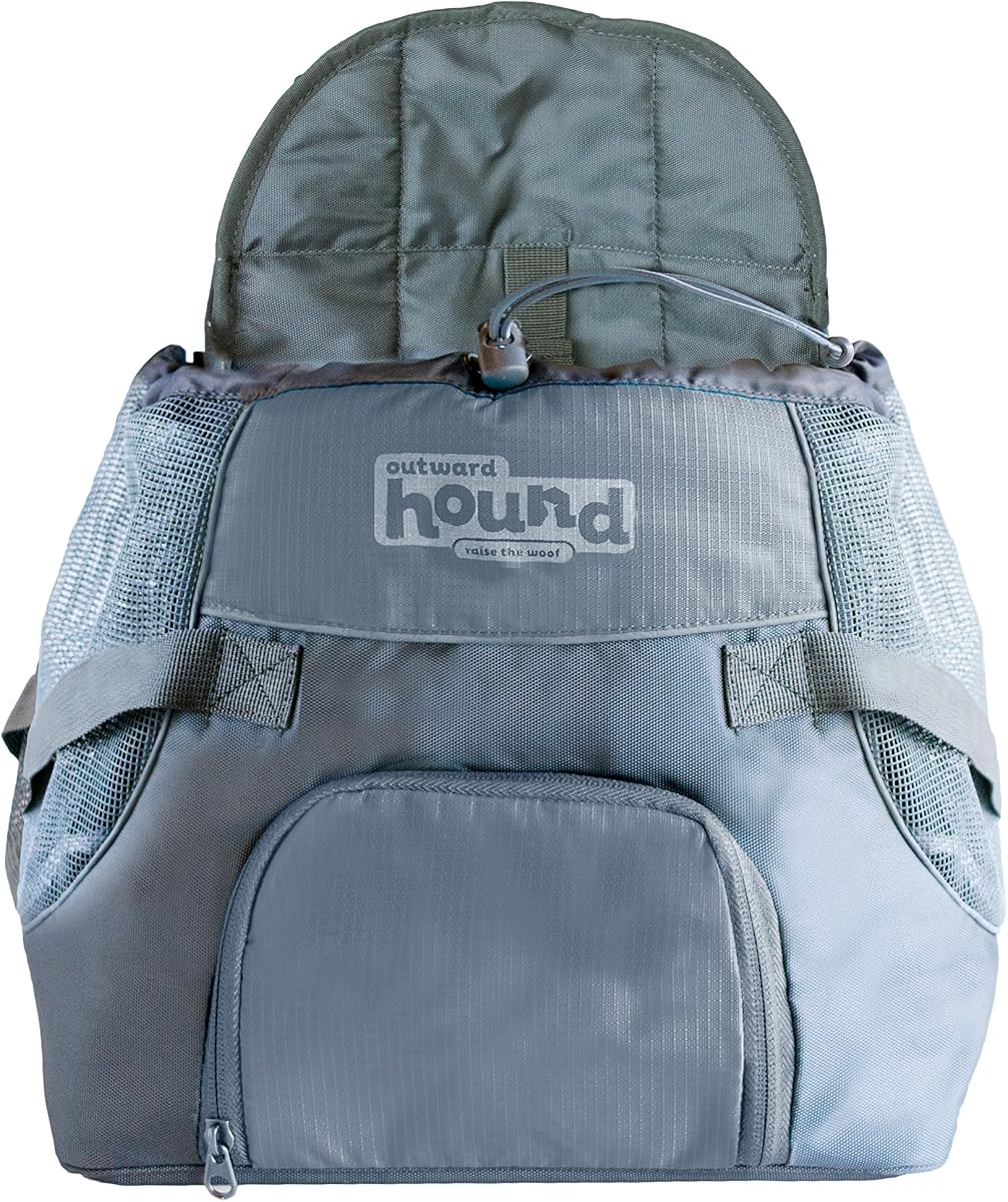 Outward Hound PoochPouch - Transportín delantero para perro, pequeño, gris