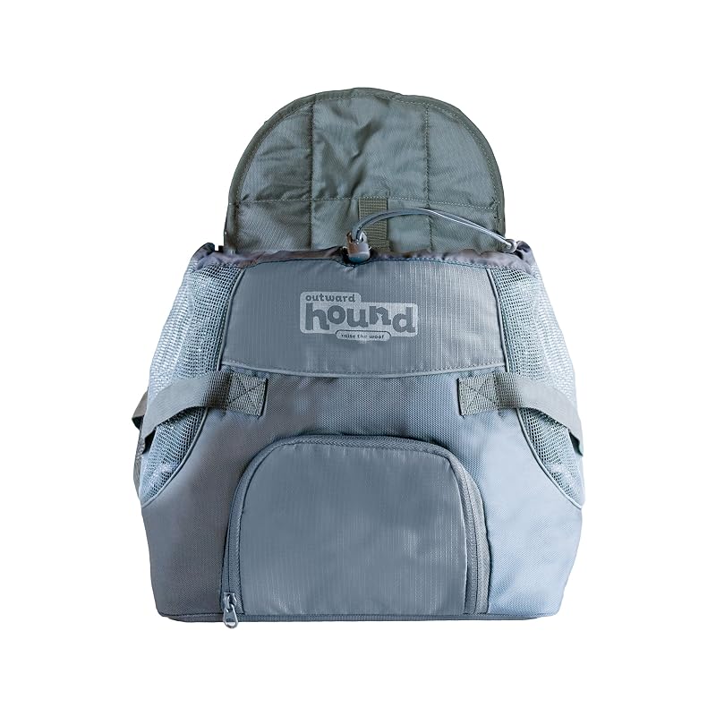 Mochila frontal para cães pequenos Outward Hound PoochPouch com alças acolchoadas, Cinza, Small