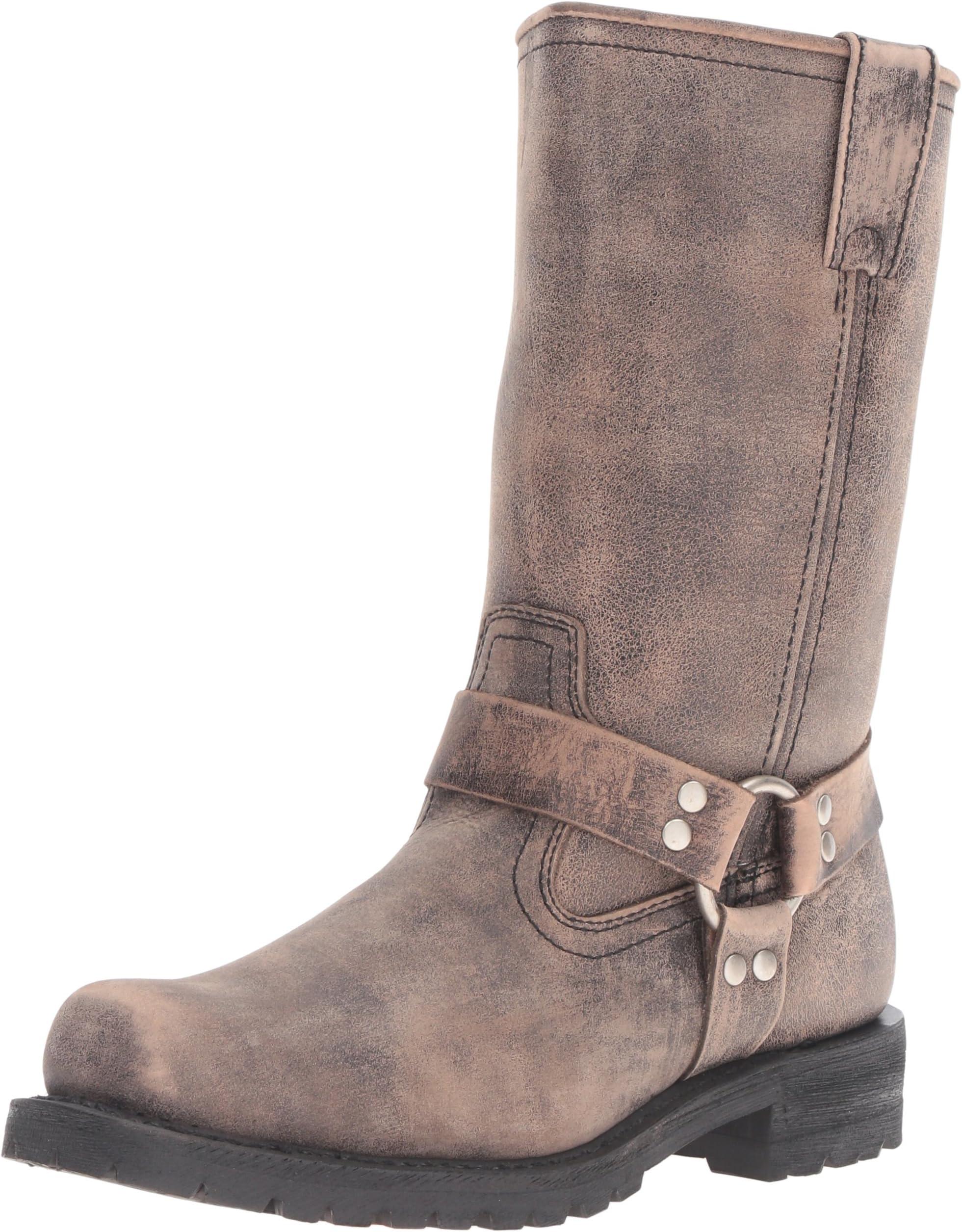 Men's 1442SBR 13" Stonewash Harness Brown Work Boot