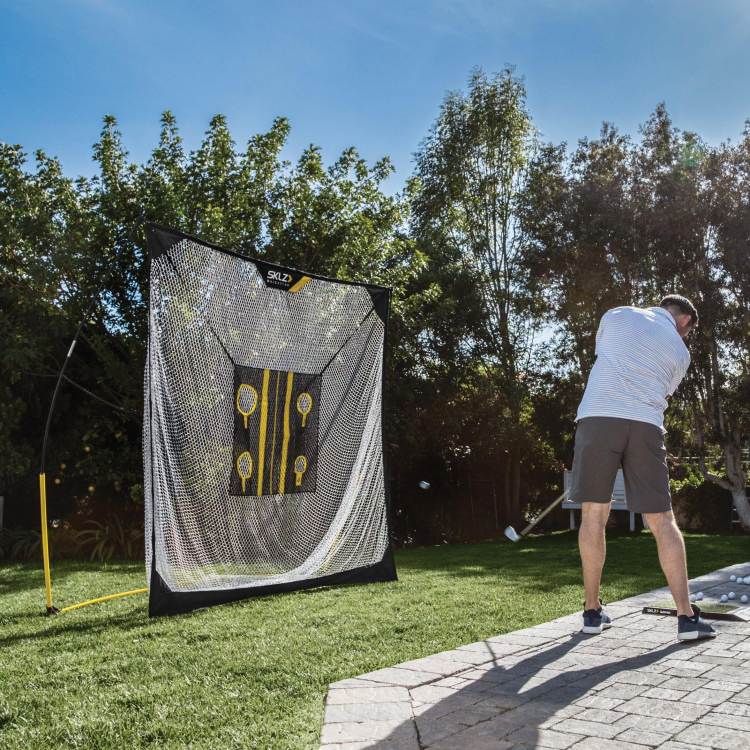 SKLZ Quickster Golf Net (8x8ft, 6x6ft) with Chipping Target and Carry Bag, Ultra Portable Driving Range with Quick Assembly, Perfect Your Swing, Improve Your Aim, Develop Your Hand-Eye Coordination
