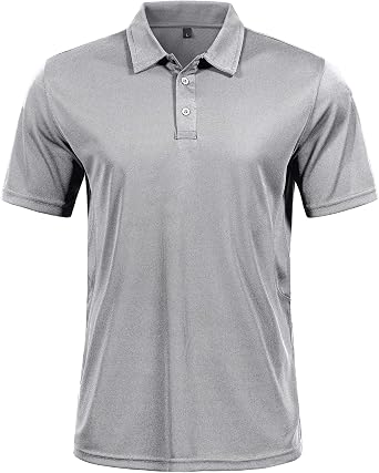 Mens Golf Polo Shirts Short Sleeve Quick Dry Athletic Casual Work T Shirt