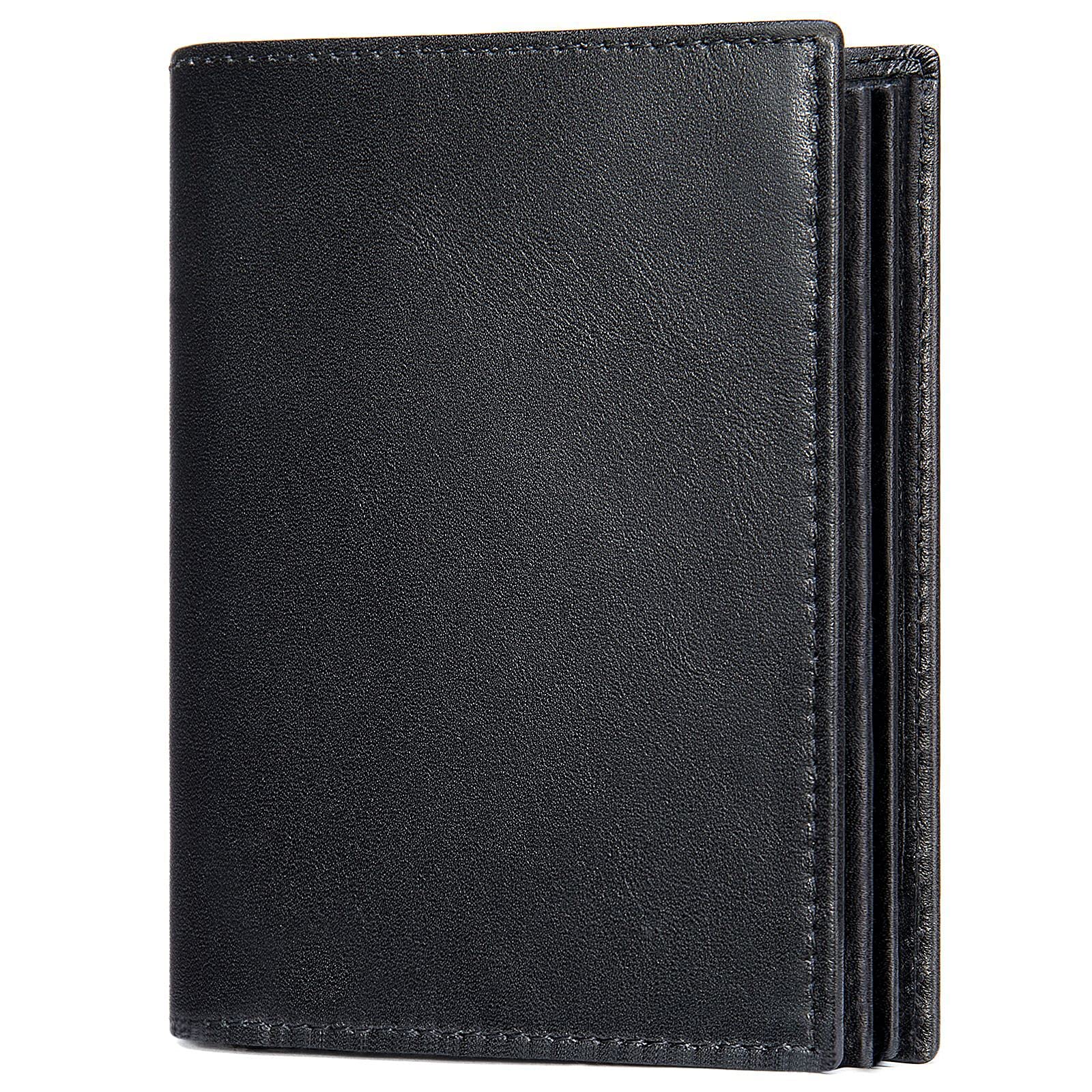DHMBNTED Cowhide wallet, rfid leather men's wallet, short top layer wallet, card wallet, wallet