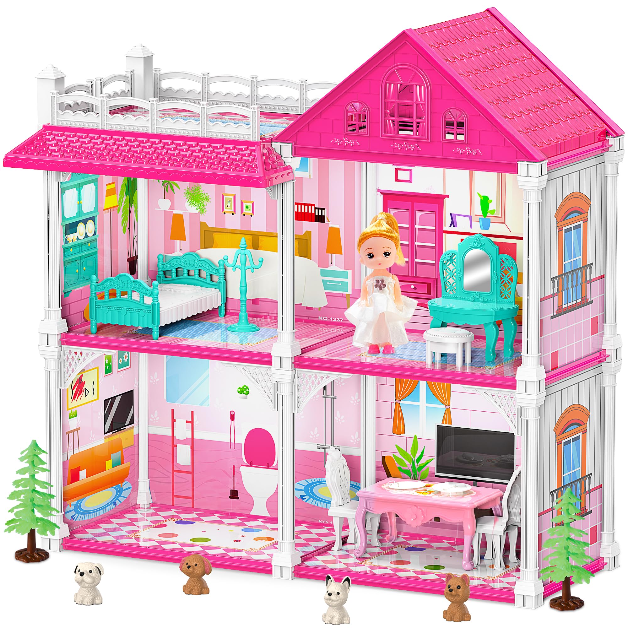 Barbie Princess Castle Dolls House Doll Houses Joystone Princess