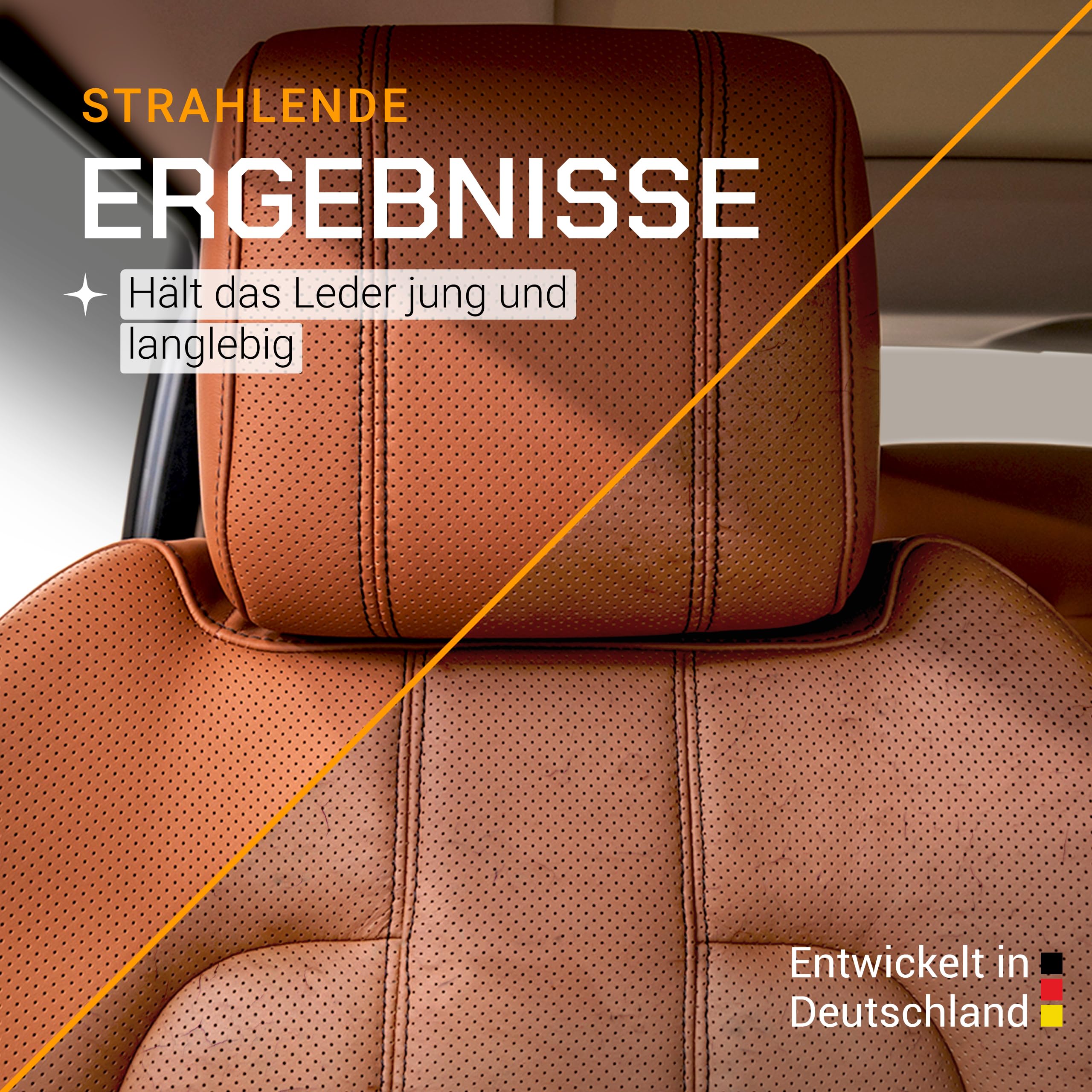 Auto Lederpflege Set – Lederreiniger Auto & Kunstleder Pflege mit Mikrofaser – Leather Conditioner für Autositze & Ledercouch – Tiefenreinigung für Echtleder & Kunstleder