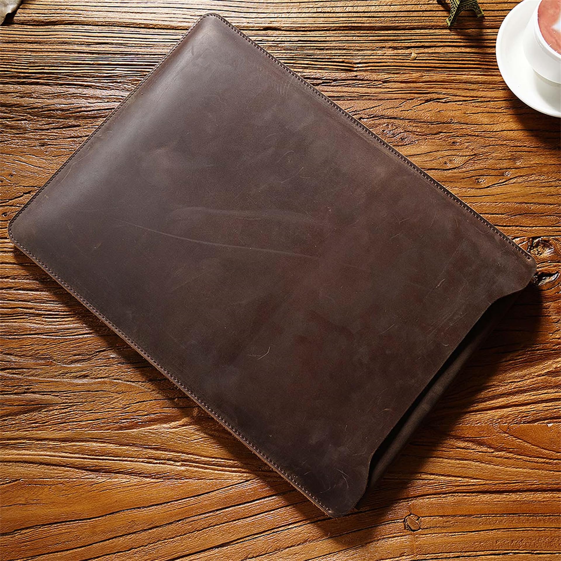 Laptophülle aus echtem Leder für MacBook Pro & Air Fits12, 13, 14 Zoll, Vintage Leder Tablet Innentasche