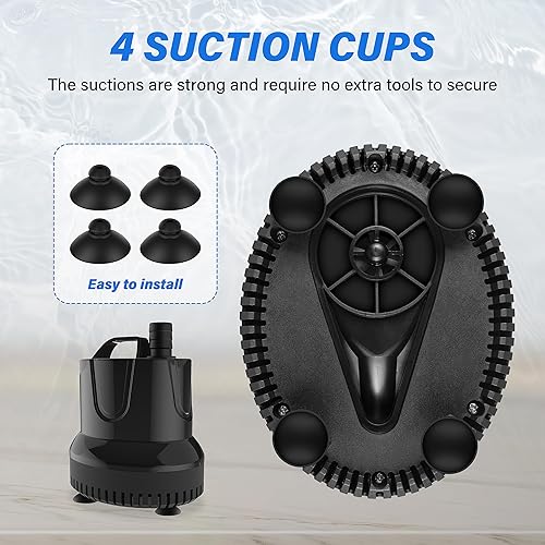 Miniatura 4 de Simple Deluxe Bomba de agua sumergible de succión inferior de 660 GPH 2500LH 45W, 3 boquillas con elevación de 8.2 pies de altura para pecera,