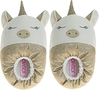 Josmo Kids Girl Slippers Animated Cartoon House Shoes - Lightweight Plush Warm Comfort Soft Aline (sizes: 9-10 toddler / 11-13 Little Kid / 1-5 Big Kid)