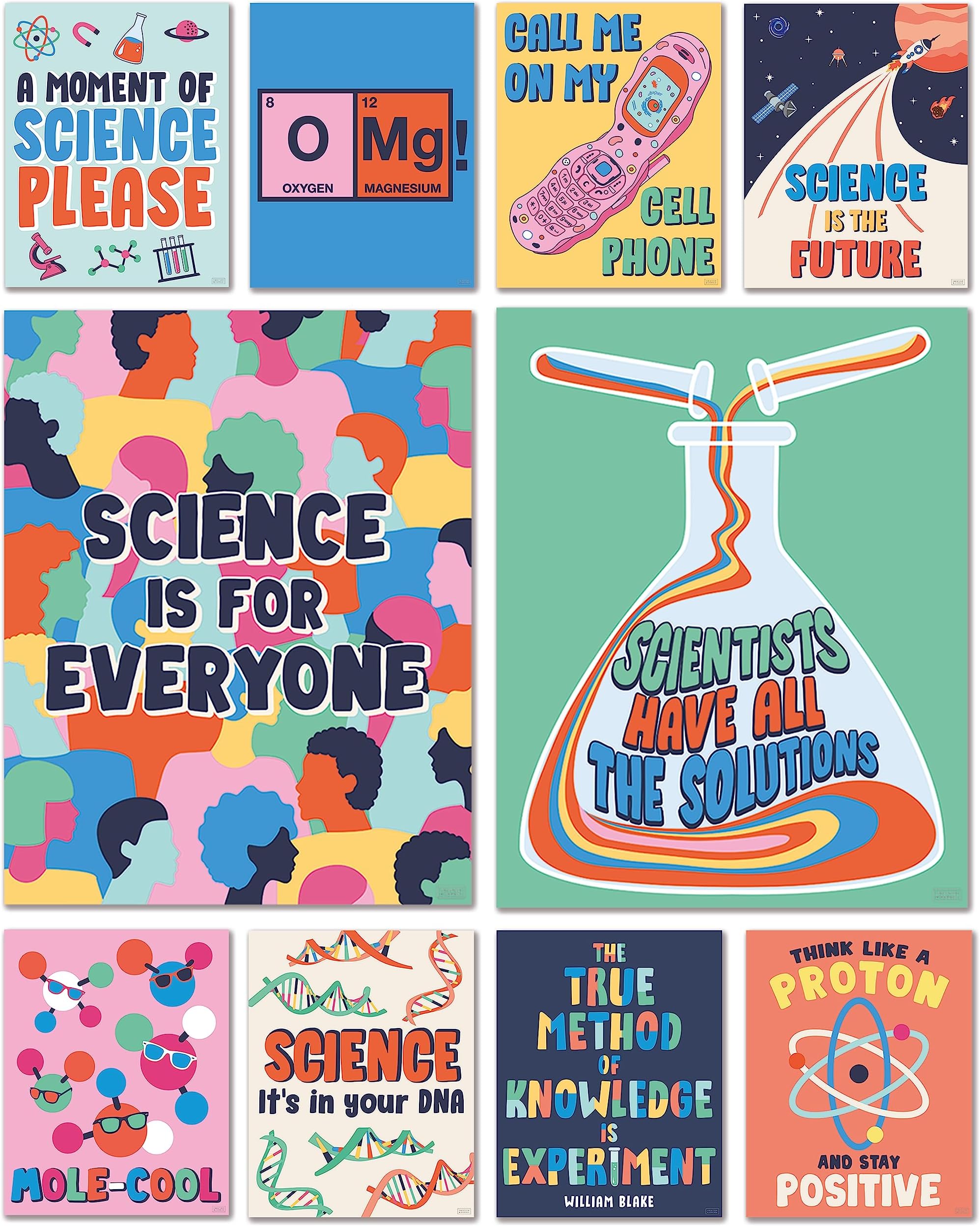 S&O Large Science Posters for Classroom Elementary School, Educational Setup for study area, Science themed billboards for High Schools Decor, Scientific Inspirational banners for Teaching Area- 10PC