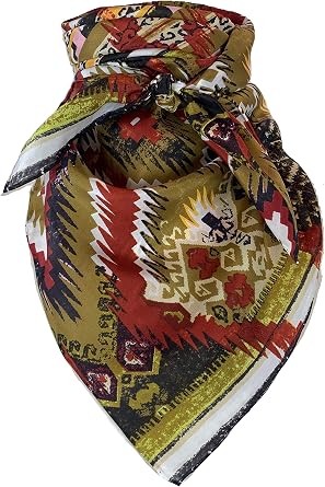 Wyoming Traders Aztec Cowboy Wild Rag 100% Silk Scarf Bandana Multiple Colors 34.5"