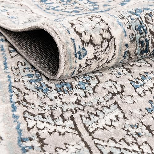 Miniatura 6 de Unique Loom Nyla Collection - Alfombra de área de princesa (7 pies 10 pulgadas x 10 pies, rectangular, grismarfil)