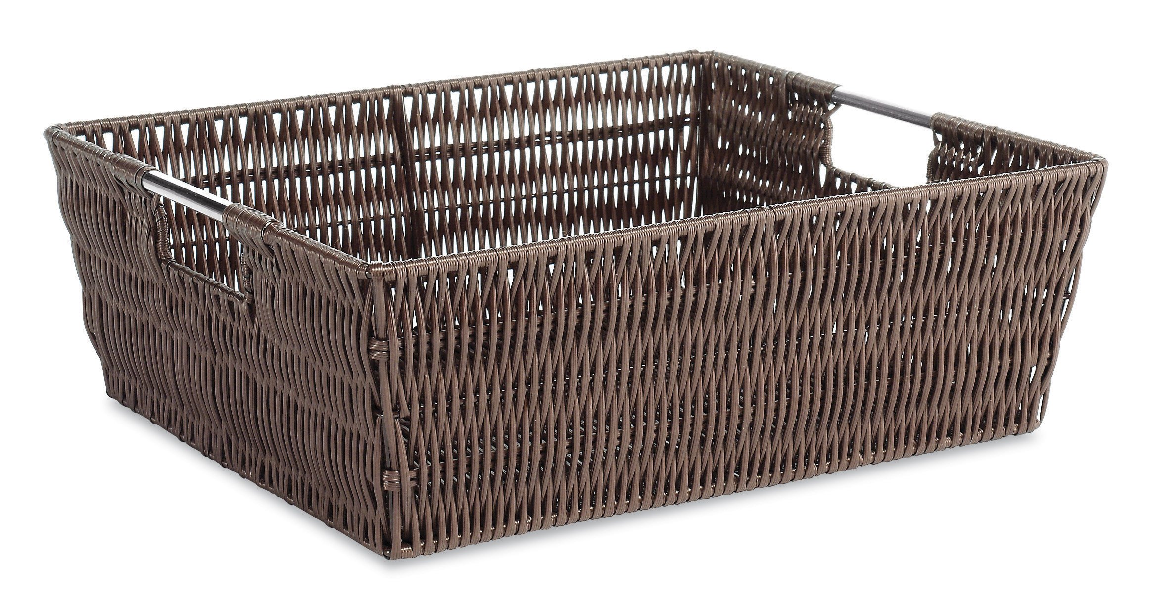 Whitmor Rattique Shelf Tote, Java, Brown, 13W x 15D x 5H in.
