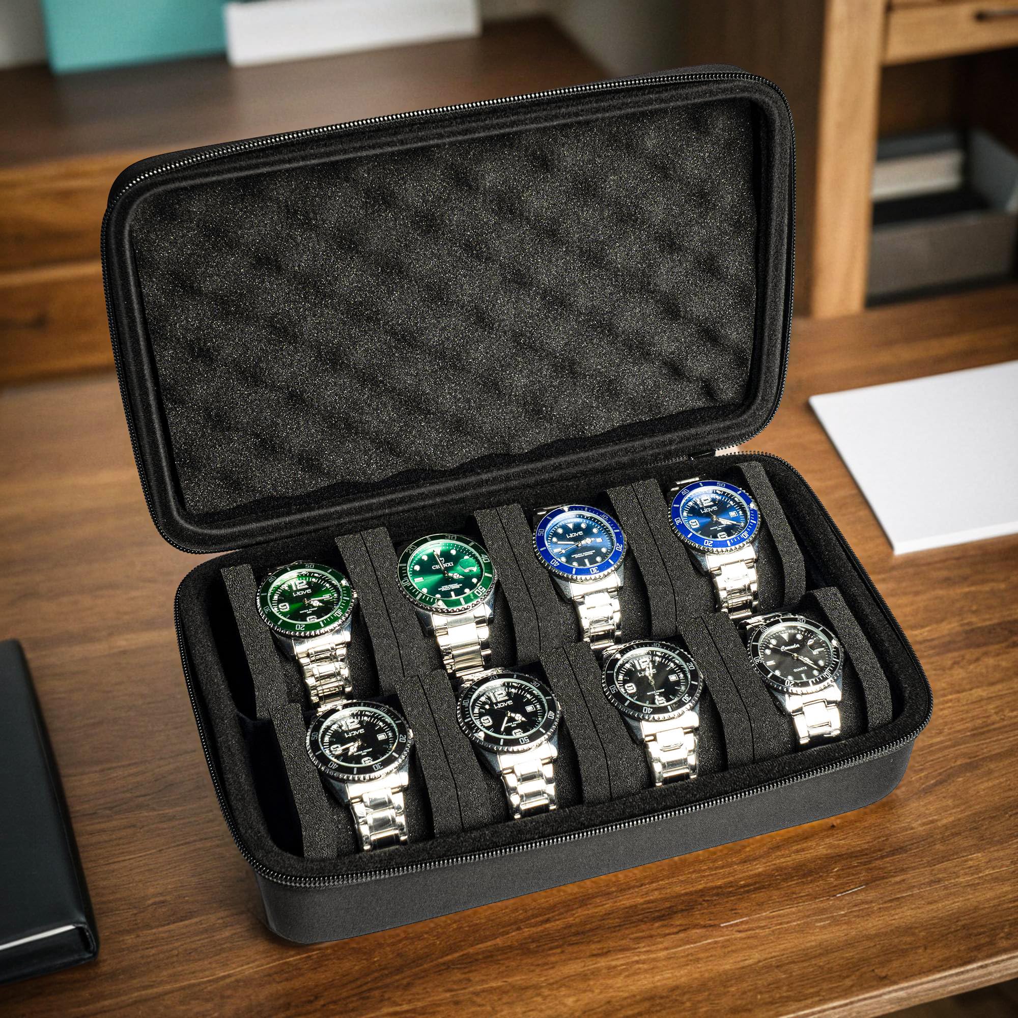 Amazon.co.jp: AMZSAFE 8スロット腕時計ボックス ハードウォッチ