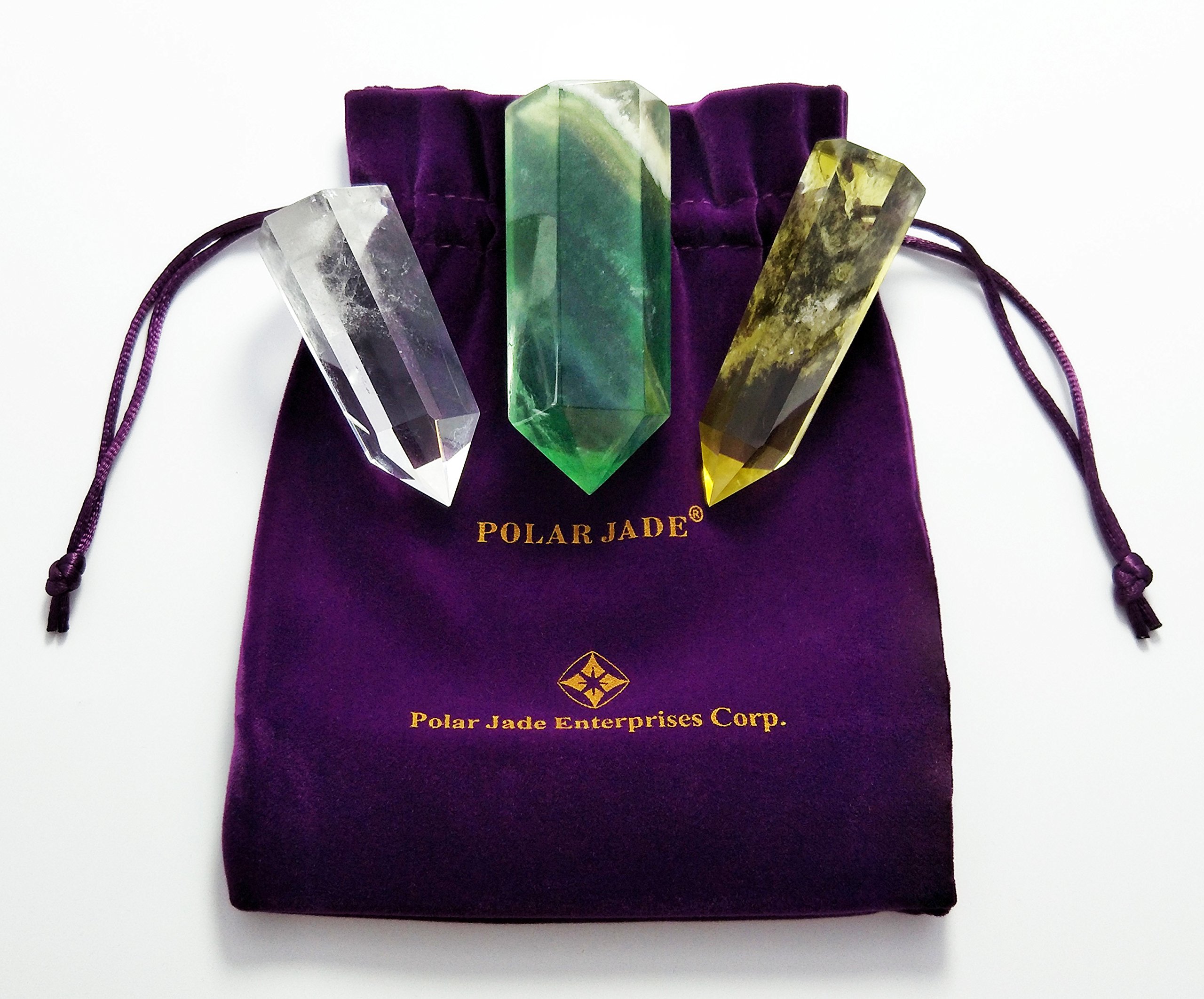 Amazon.com: Set of 3 Natural Crystal Wands – Clear Quartz, Citrine