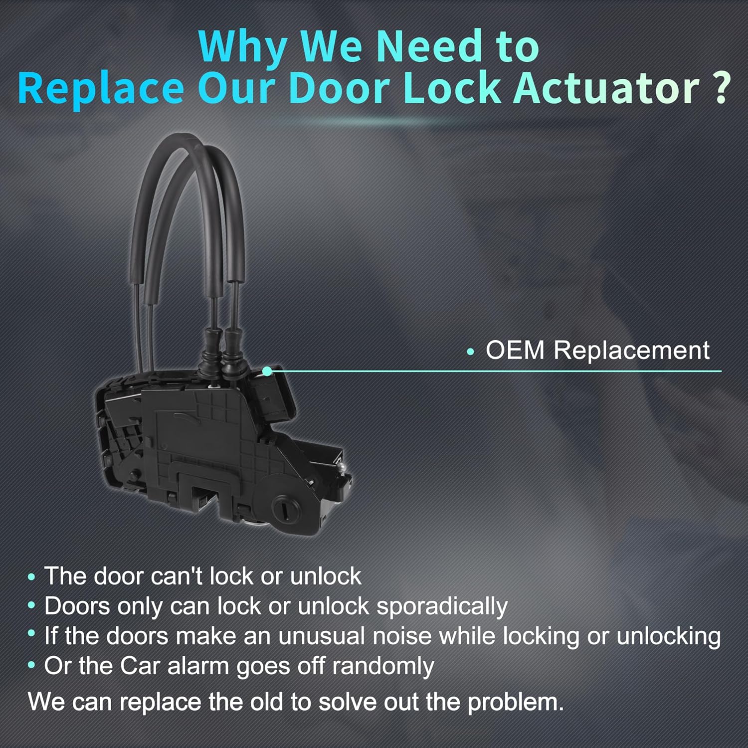 X AUTOHAUX Replacement Rear Left Driver Side Power Door Lock Actuator Motor with Cable for Kia Sportage 2016-2022 Door Latch Actuator Assembly Replace No.81410D9500 Black