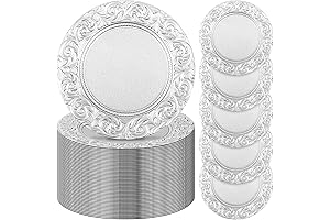 Uiifan Antique Silver Charger Plates Bulk