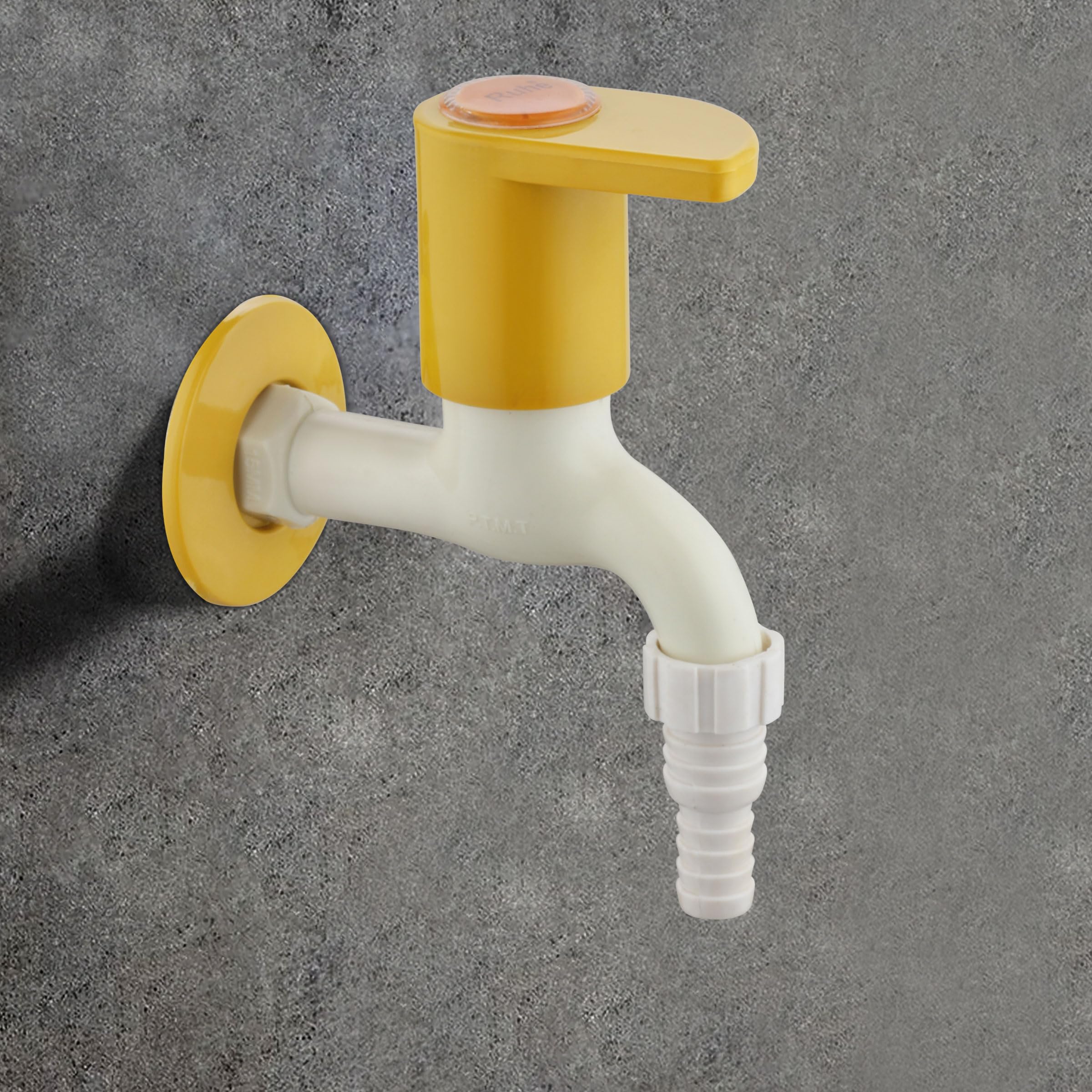 Ruhe® PTMT Nozzle Bib Cock Faucet/Tap | Gold Curve Nozzle Bib Tap with Wall Flange| Plastic Water Tap for Garden Areas and Washing Machine Areas | Pack of 1 (B09PZ5CDY8) Amazon Price History, Amazon Price Tracker