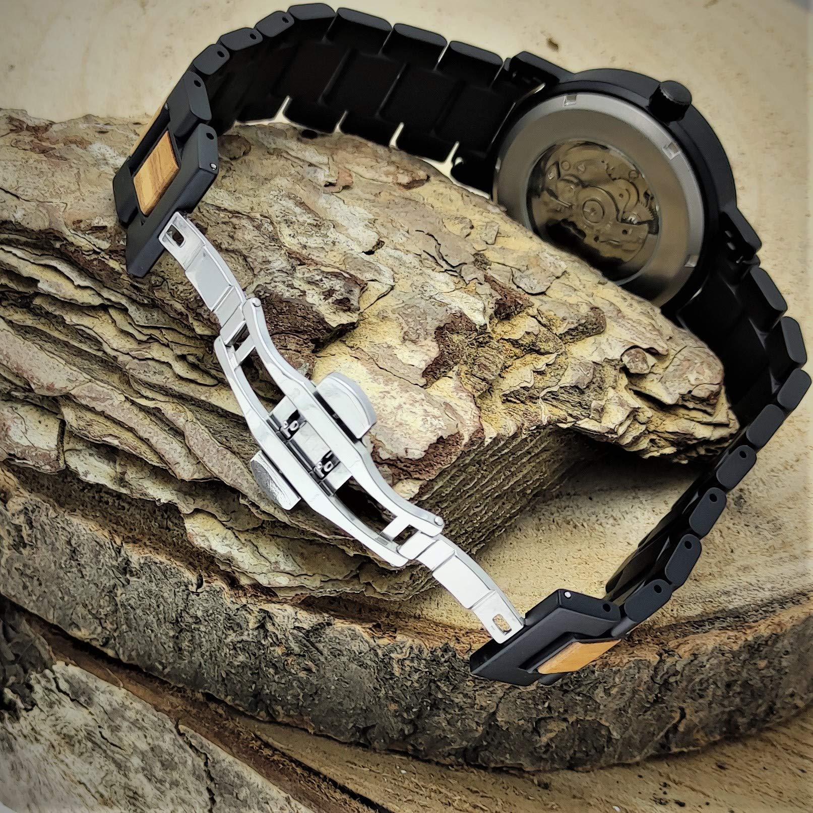 Holzwerk Germany Ręcznie wykonany automatyczny zegarek męski ekologiczny naturalny drewniany zegarek bransoletka zegarek brązowy czarny niebieski