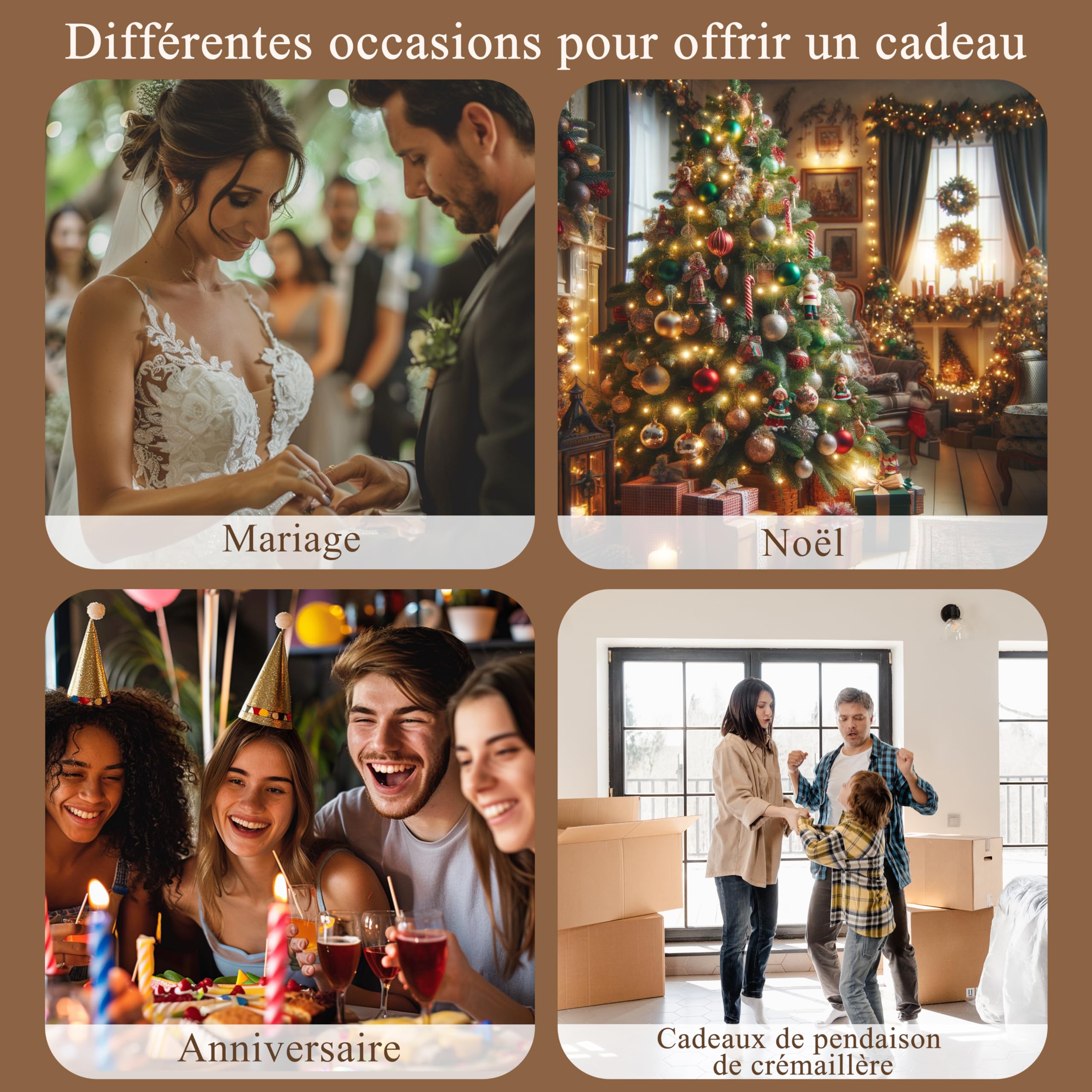 Arbre de Vie en Cristal Lot de 6 Arbres en Pierres Naturelles Chakra Quartz Rose Améthyste Citrine Cornaline Cristal de Roche Décoration Maison Feng Shui Cristaux de Guérison Idée Cadeau Spirituelle