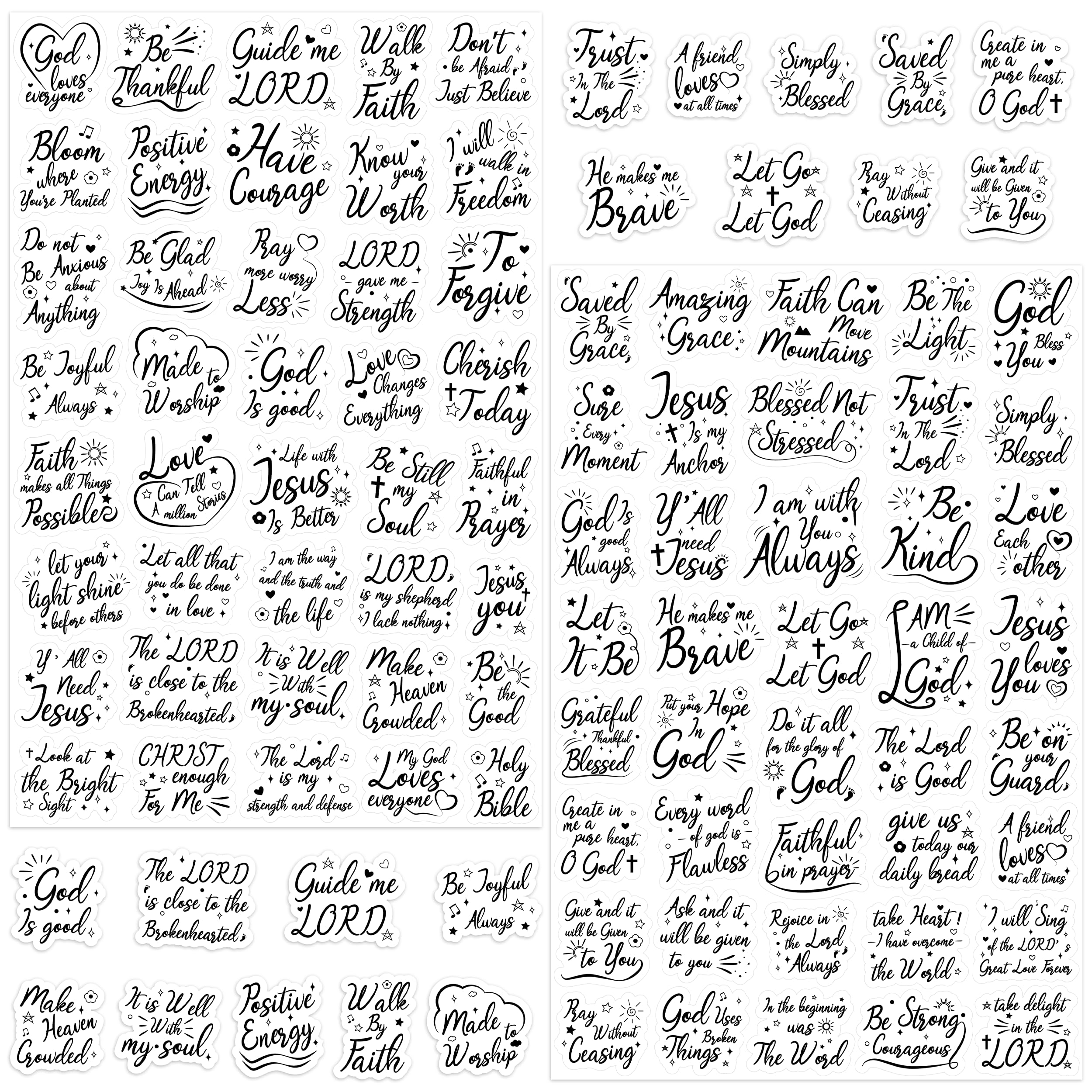 LINAYE 24 Sheets Bible Verse Christian Stickers, 960 PCS Inspirational Scripture Faith Jesus Stickers for Bible Journaling,Scrapbooking,Planner,Water