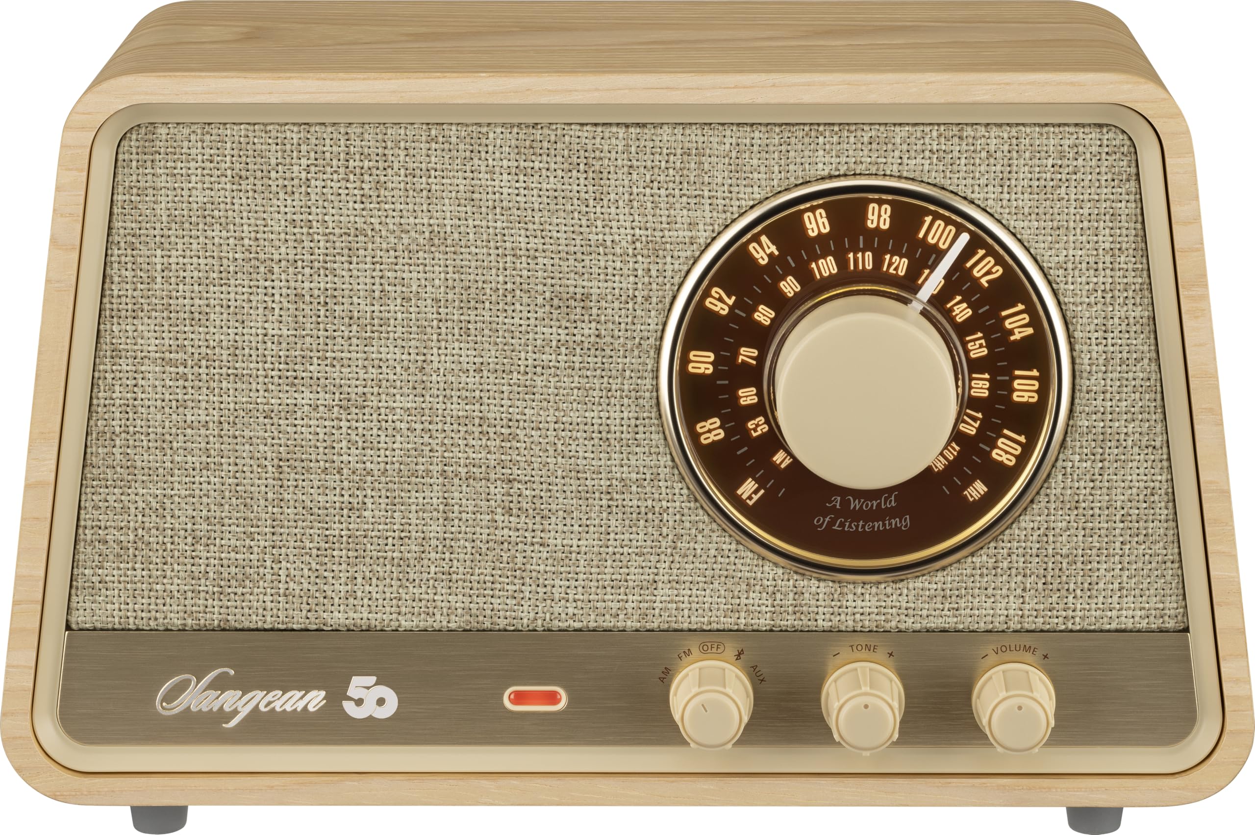 Sangean Premium Wooden Cabinet WR-101 Radio de Table AM, FM Bluetooth, AUX, FM Bois (Clair)