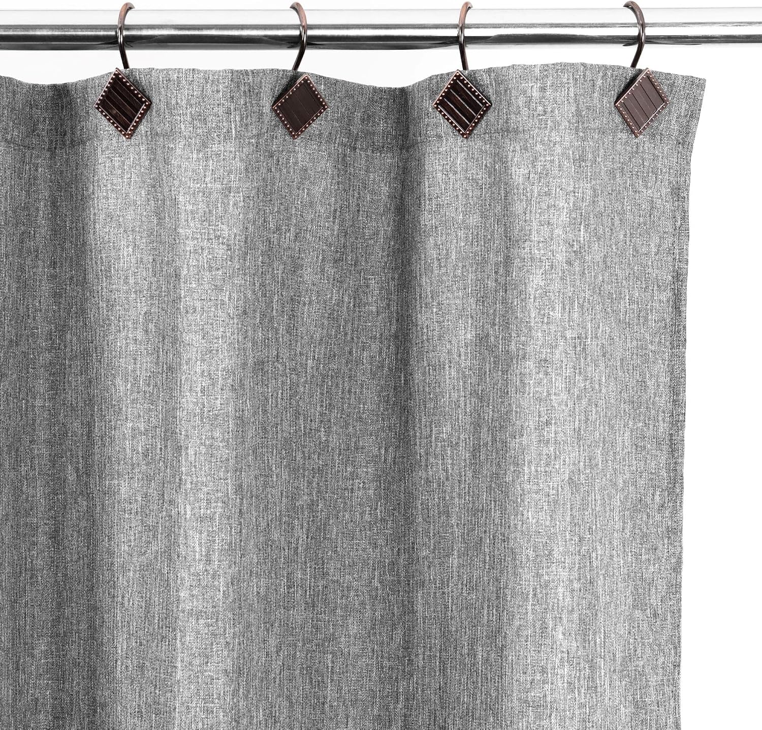Vintage Bronze Shower Curtain Hooks: 12PCS Geometric Bathroom Curtain Ring