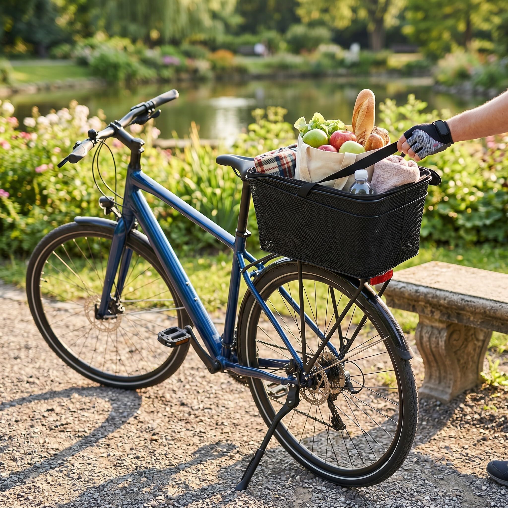 Tylna Torba na Bagażnik Rowerowy z osłoną przeciwdeszczową, pojemność 20 L Drut Metalowy Tylny Kosz Rowerowy Wodoodporny Rower Torba Podsiodłowa do Większości Tylnych