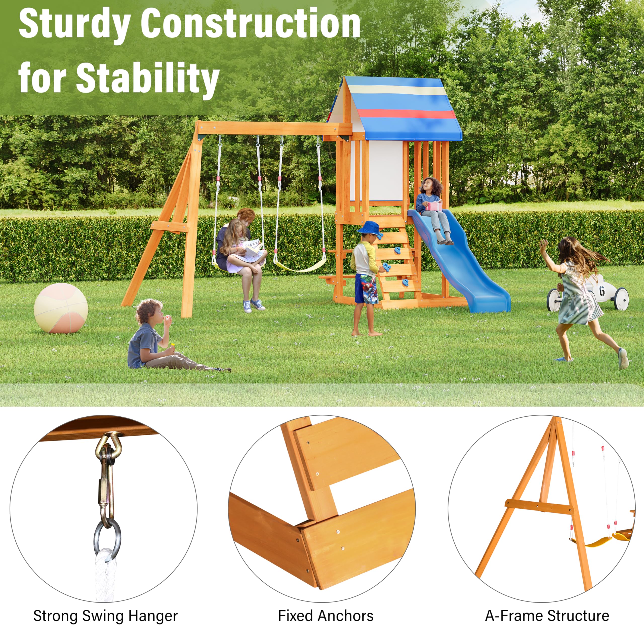 Juego De Columpio 3 En 1 Para Niños – Escalada, Columpio Suave Y Anillas, Longitud Ajustable, Soportes Hasta 150 Kg, Ideal Para Jardín Y Patio