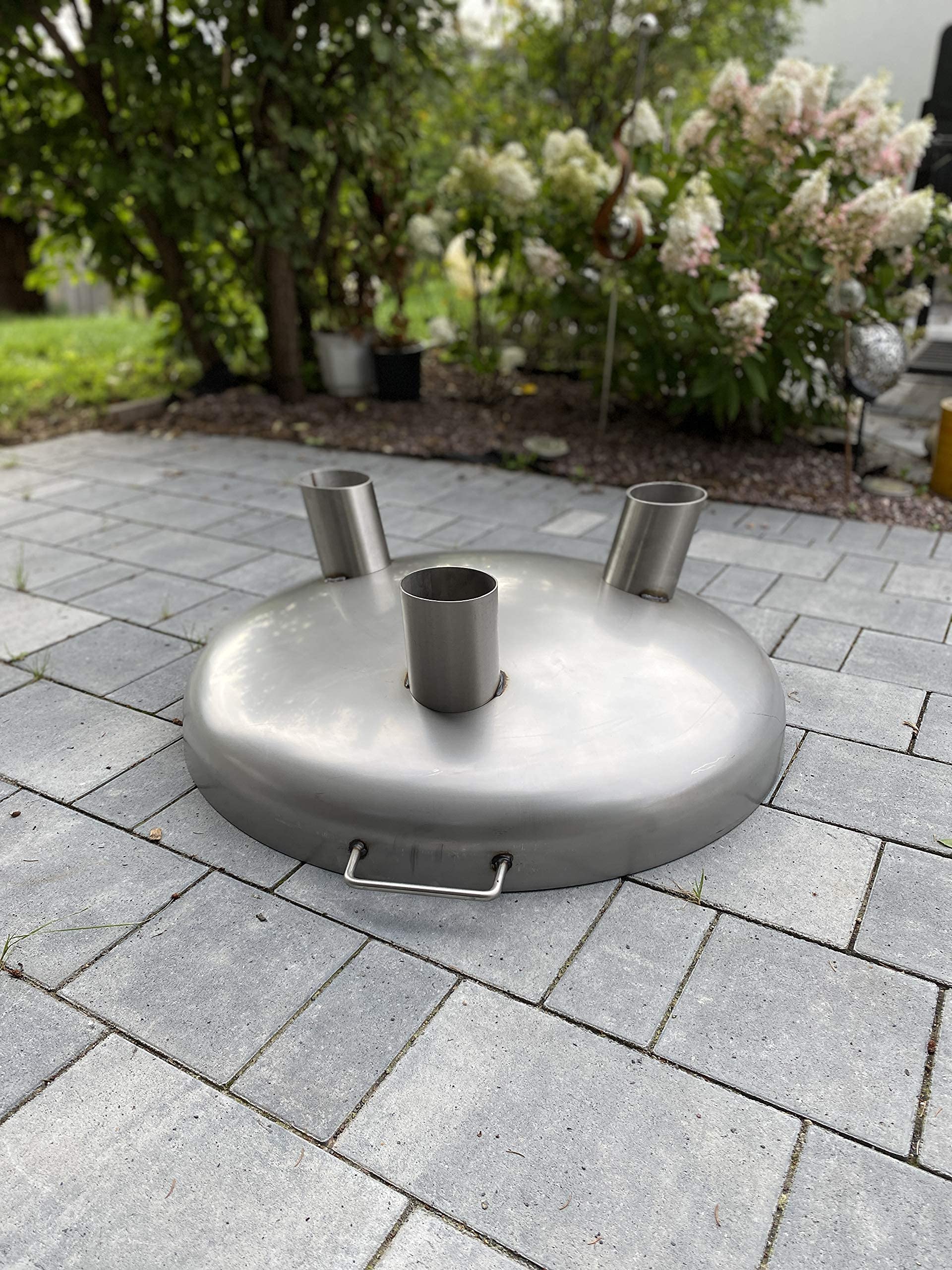 Braciere Da Giardino In Acciaio Ø 60 Cm - Spessore 2.5 Mm, Con Foro Di Scarico, Per Balcone E Terrazza - Foto 3