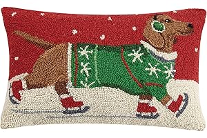 Adorable Dachshund Winter Wonderland Pillow