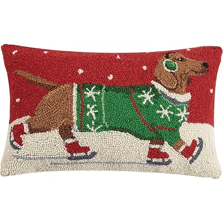 Adorable Dachshund Winter Wonderland Pillow