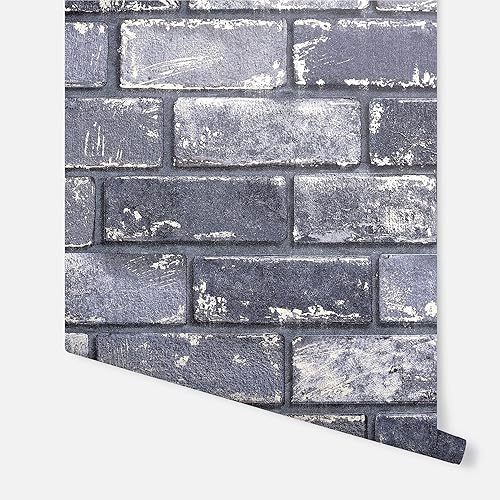 Miniatura 7 de Arthouse ArtiSTICK 300207 - Papel tapiz autoadhesivo de ladrillo metálico, color dorado marino, 19.7 ft de largo, ideal para reciclar muebles,
