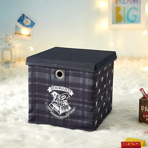 Miniatura 6 de Harry Potter Cubo de almacenamiento plegable con tapa extraíble, 10 x 10 x 10 pulgadas, organizador de tela para decoración de dormitorio de niños,