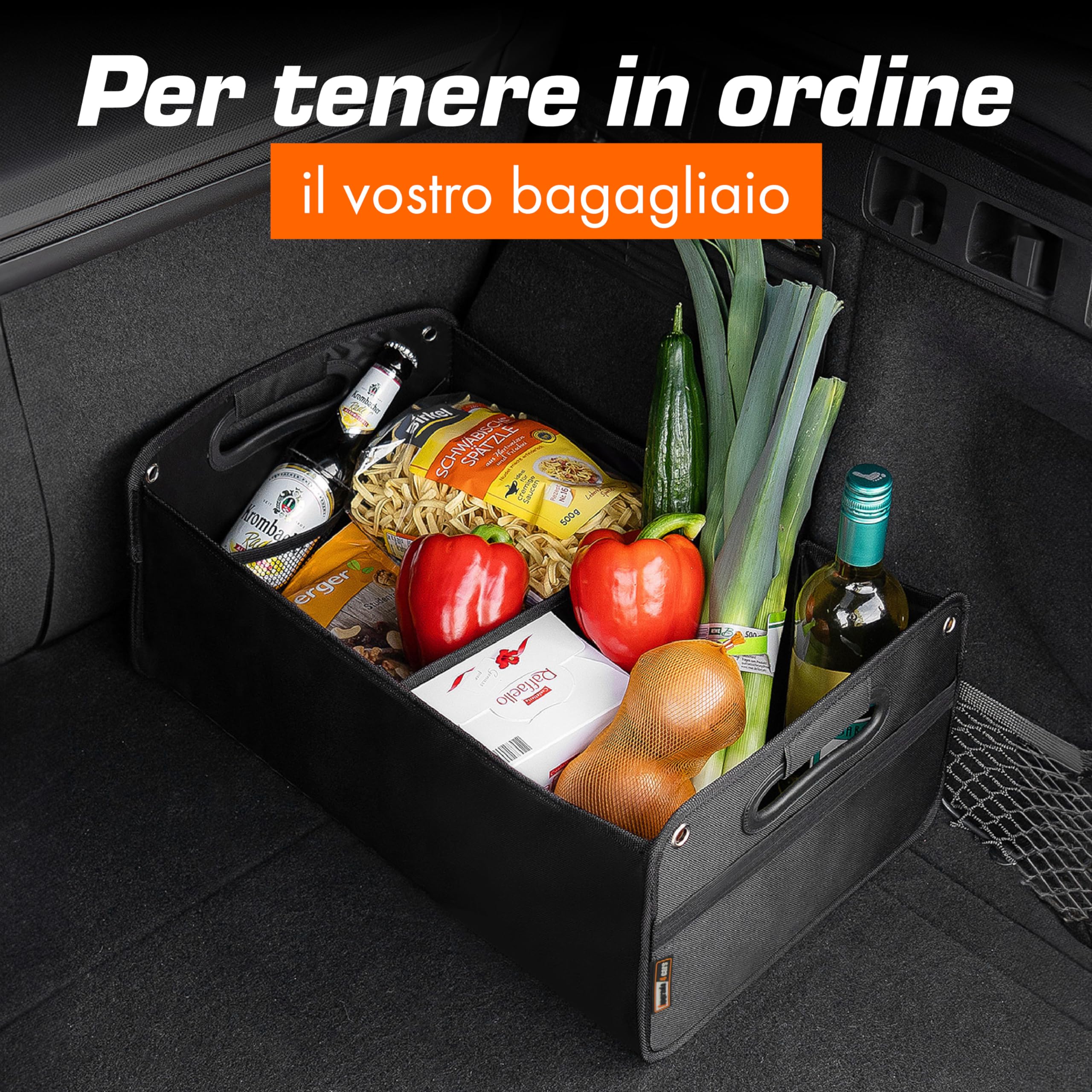 Upgrade4cars Bolsa para Maletero de Coche | Organizador para Compras, Herramientas y Limpieza | Mala Organizadora Carro Caja Plegable Almacenaje Accesorios Interior