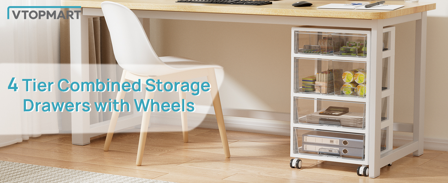 Amazon.com: Vtopmart Plastic Drawer Storage Orangizer, 4 Tier 6