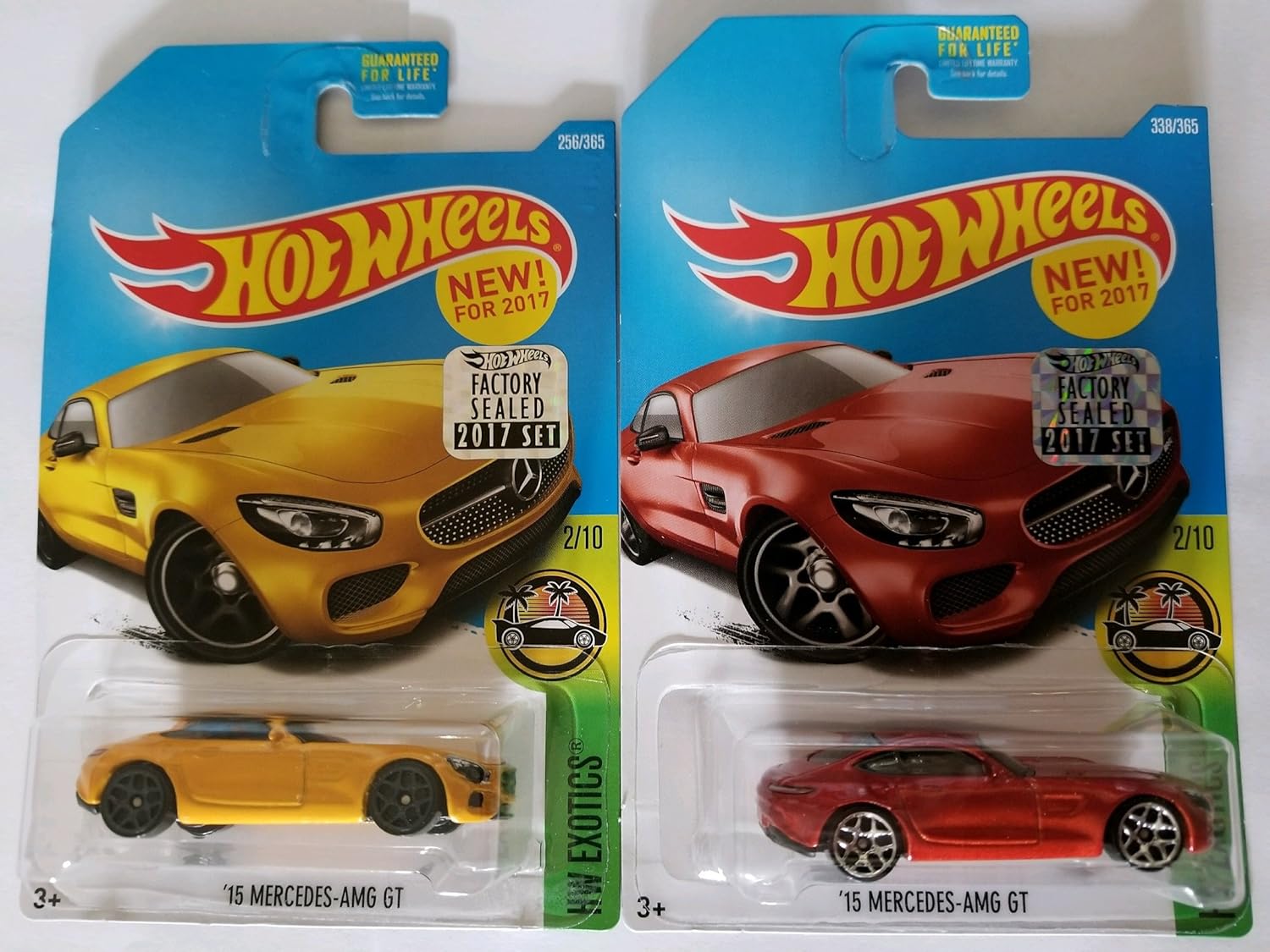 Hot Wheels 2017 Hw Exotics - '15 Mercedes-AMG GT (Yellow & Red) Set of 2!