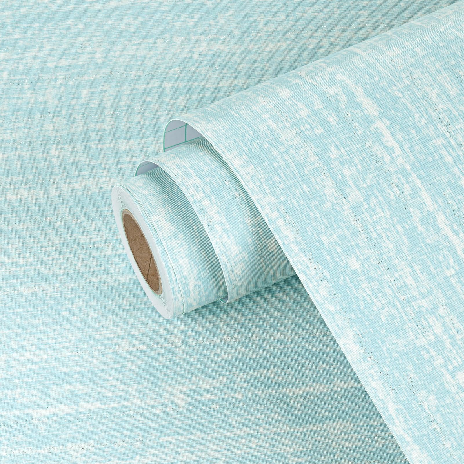 Yullpaper Blue Fabric Effect Self Adhesive Wallpaper Worktop Vinyl Covering