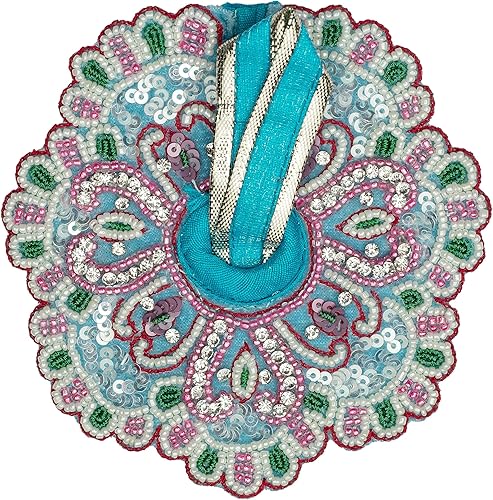 Miniatura 2 de Aditri Creation Paño de diseñador azul para Lord Krishan Ladu Laddu Gopal Kanaiya Bal Krishna vestido de trabajo a mano Poshak Vastra para pequeña