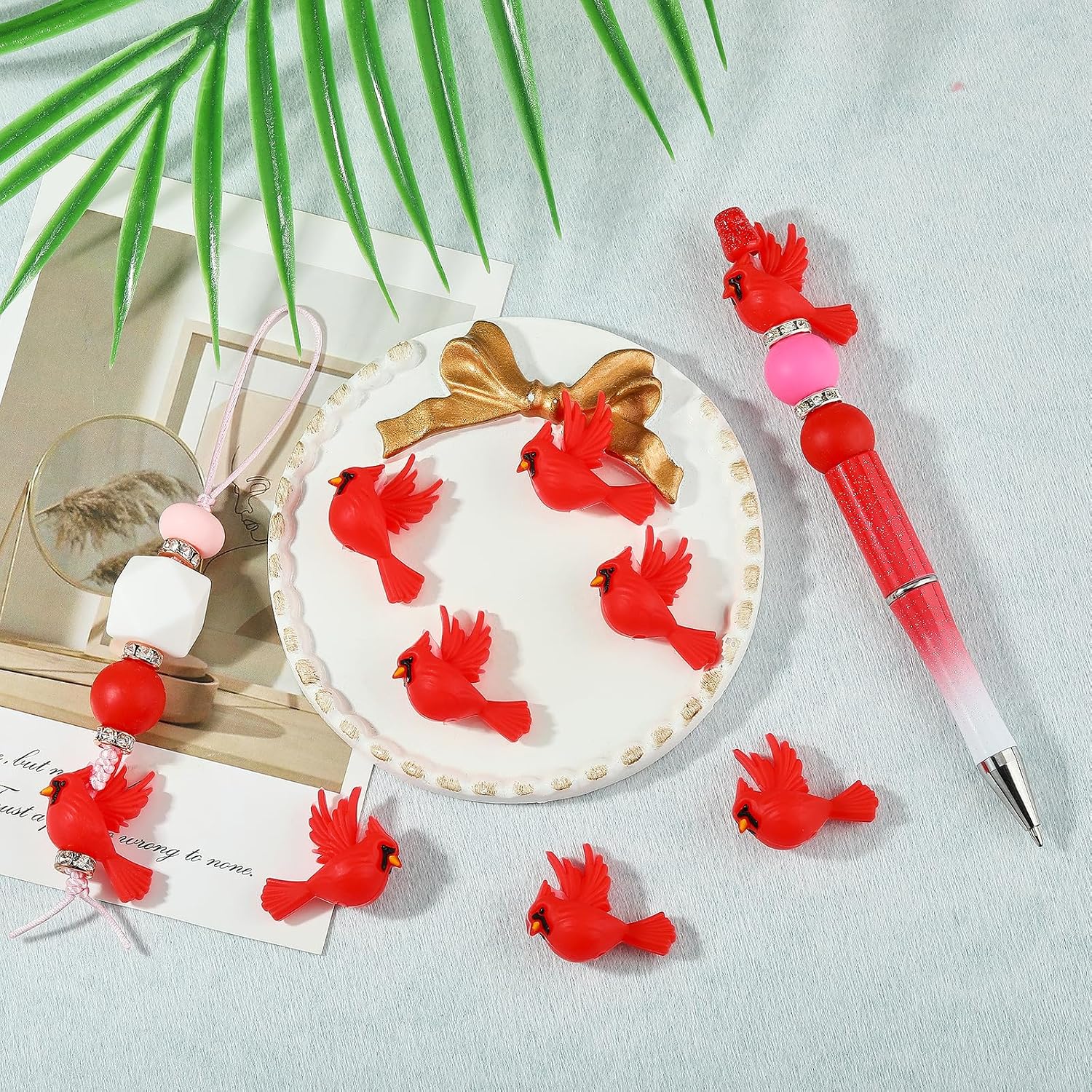 3D Bird Silicone Beads for Keychain Making, 10Pcs image 5