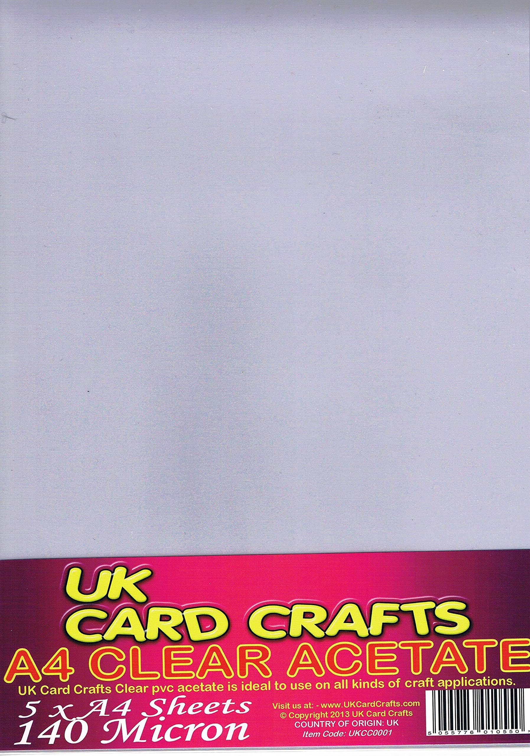 A4 Acetate - 5 Sheets per Pack, 140 Micron - UKCC0001