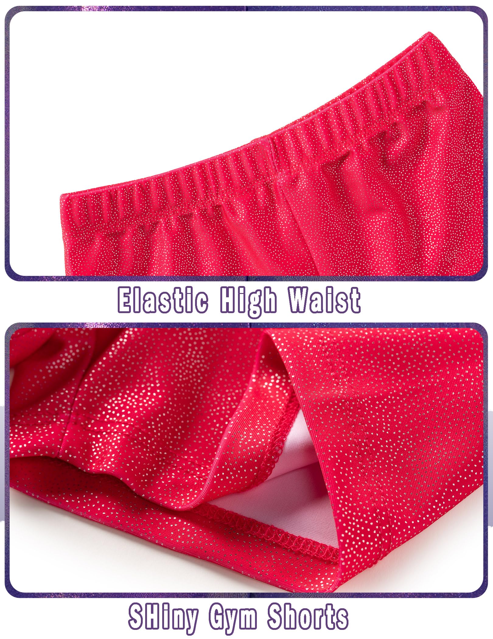 Zaclotre Conjunto de leotardos de gimnasia para niñas con pantalones cortos a juego