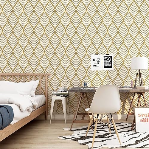 Vista 51 de Amiya Papel tapiz autoadhesivo de hojas plateadas de 17.5 x 120 pulgadas, papel de contacto extraíble, bohemio, gris, para pared de baño, Plateado