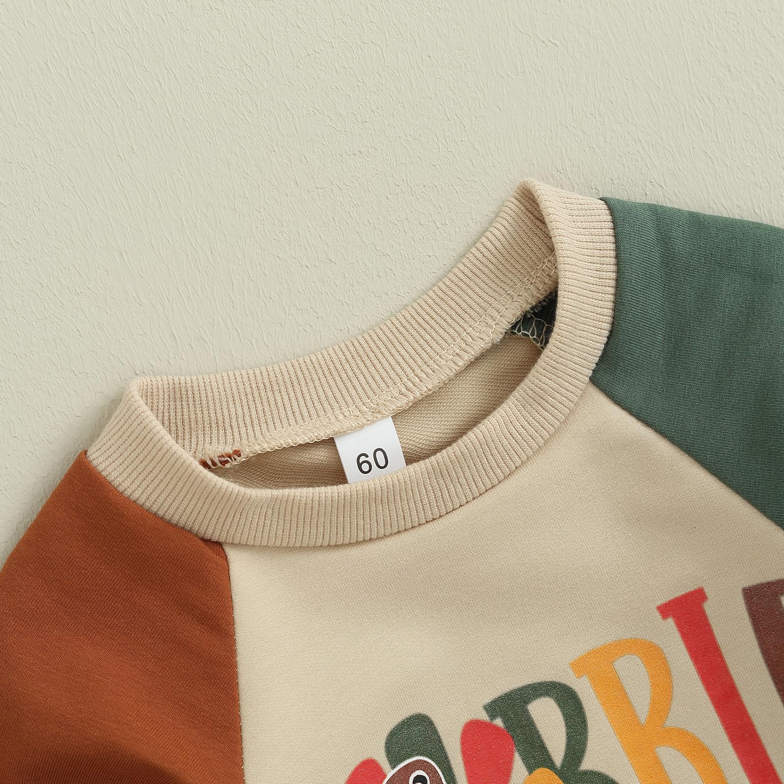 Lamuusaa Thanksgiving Baby Girl Boy Outfit Long Sleeve Gobble Romper Turkey Bodysuit Jumpsuit Fall Winter Clothes 0-18M (Khaki, 6-12 Months)